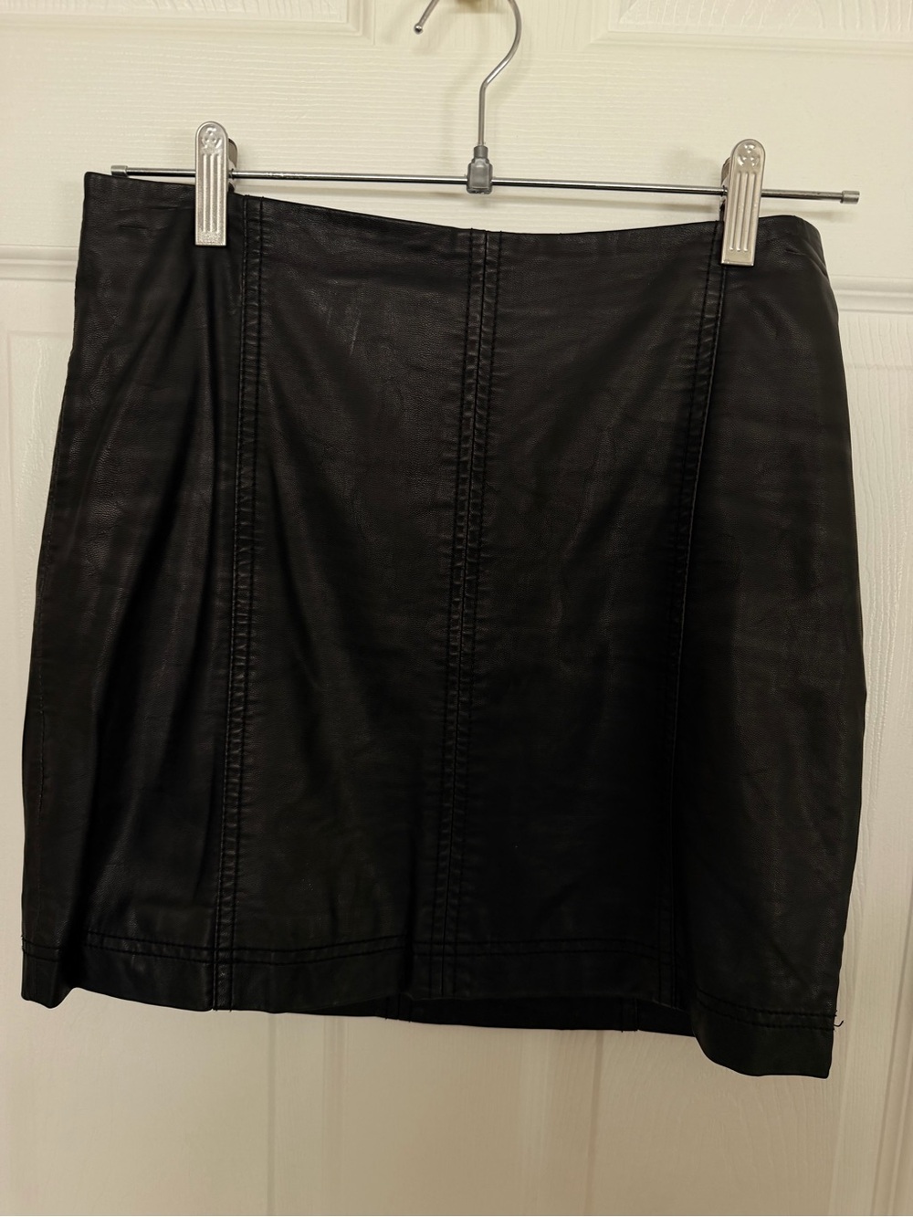 Free People Black Faux Leather Mini Skirt